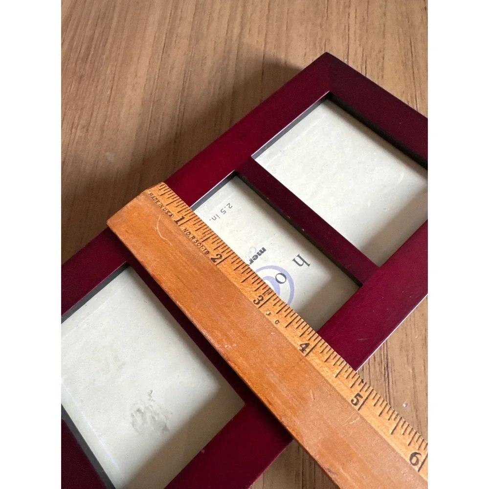 Mervyns California Home Burgundy 3-Opening Collage Picture Frame 2.5 x 3.5 Photo